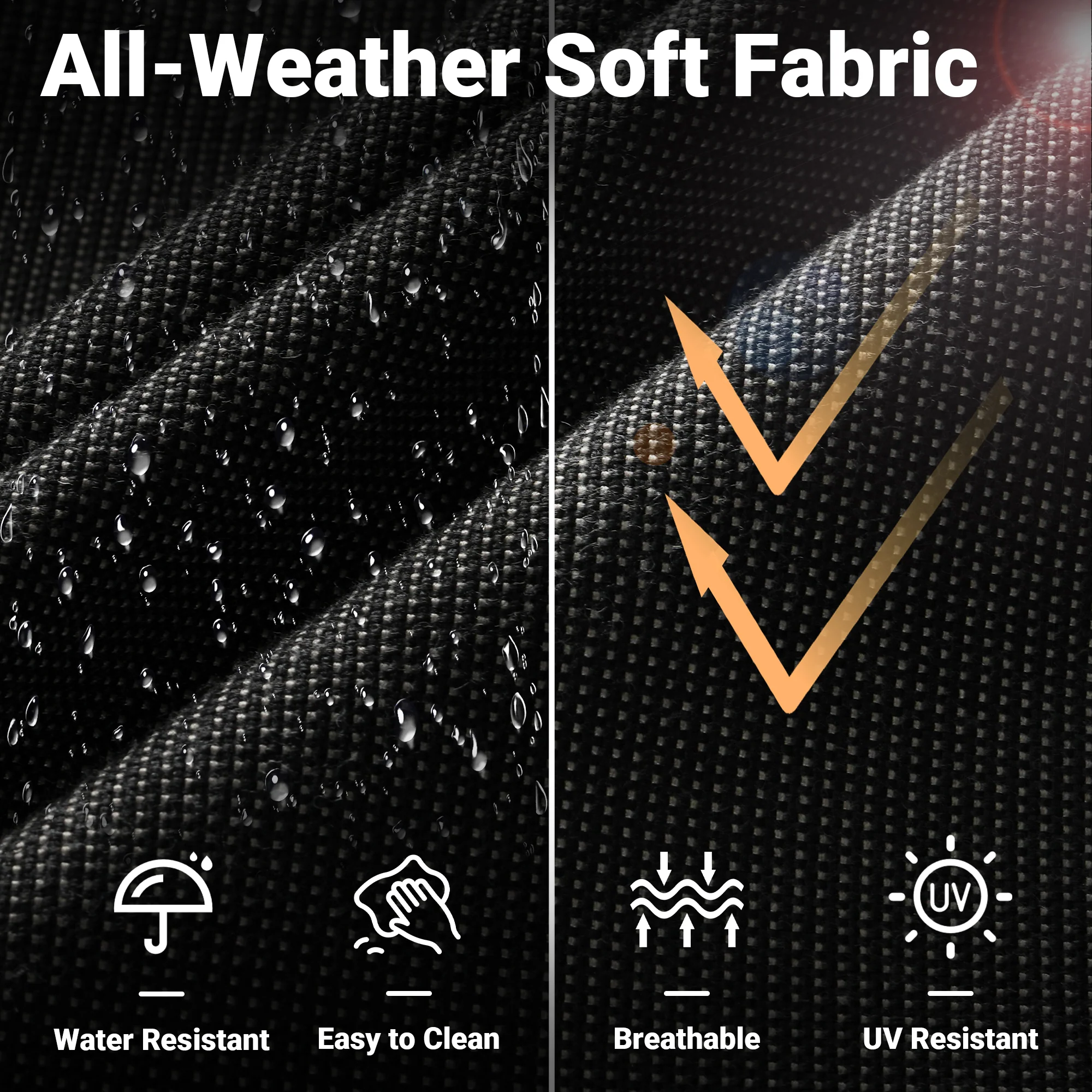 Ovios Patio Chairs New Vultros 3-Piece with Table High Back Square Shape Armrest