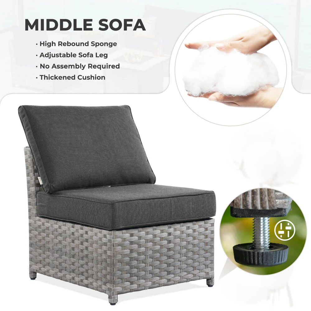 Ovios New Rimaru Series Patio Furniture Set  9-Piece include Swivel Chairs Set Partially Assembled