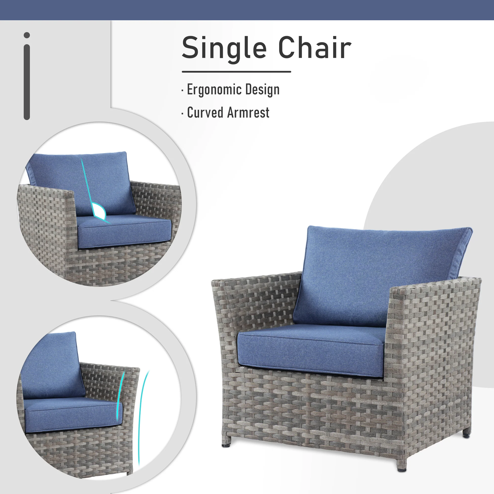 Ovios Patio Furniture Set 10-Piece include 42