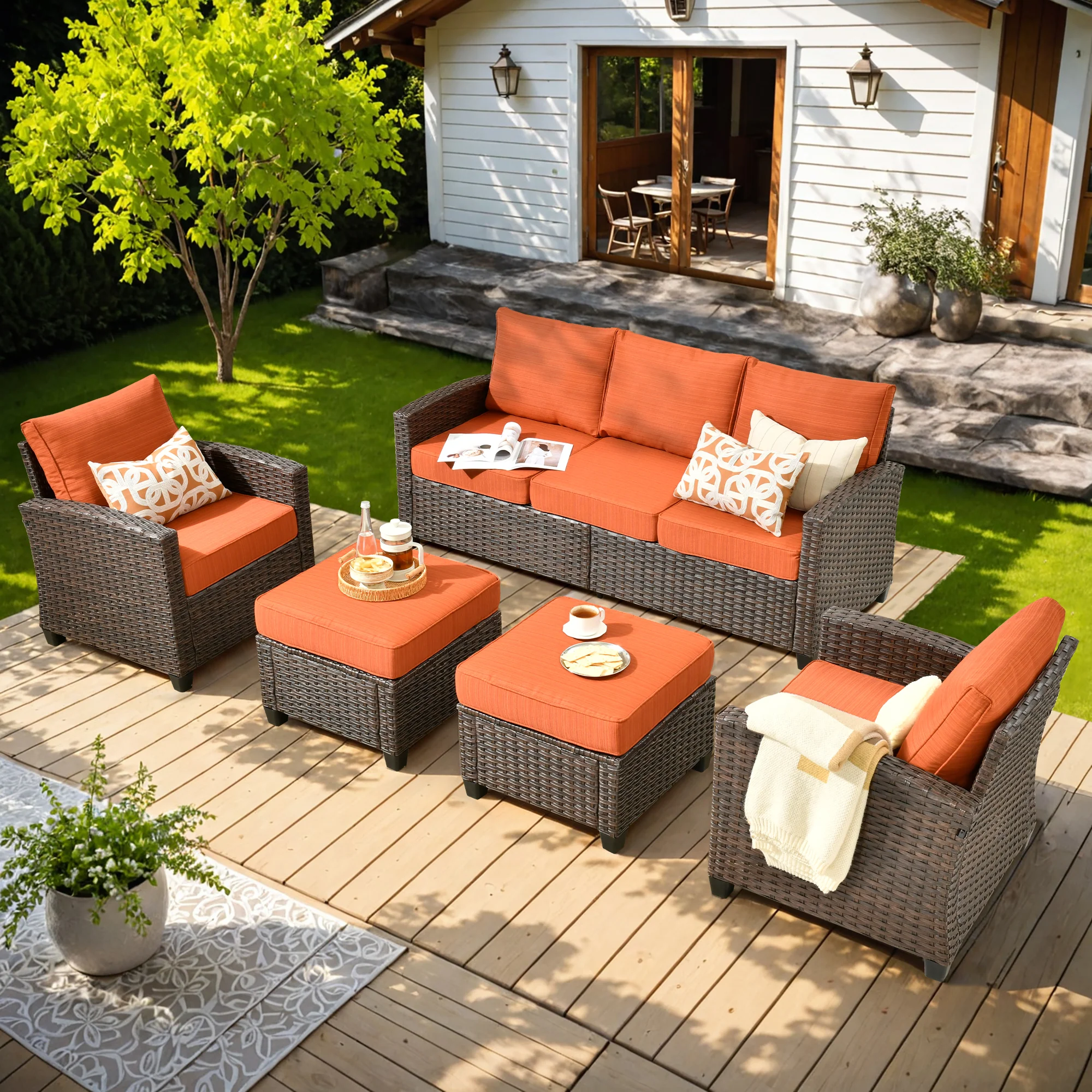 Ovios PRS Series Patio Conversation 5-Piece Set