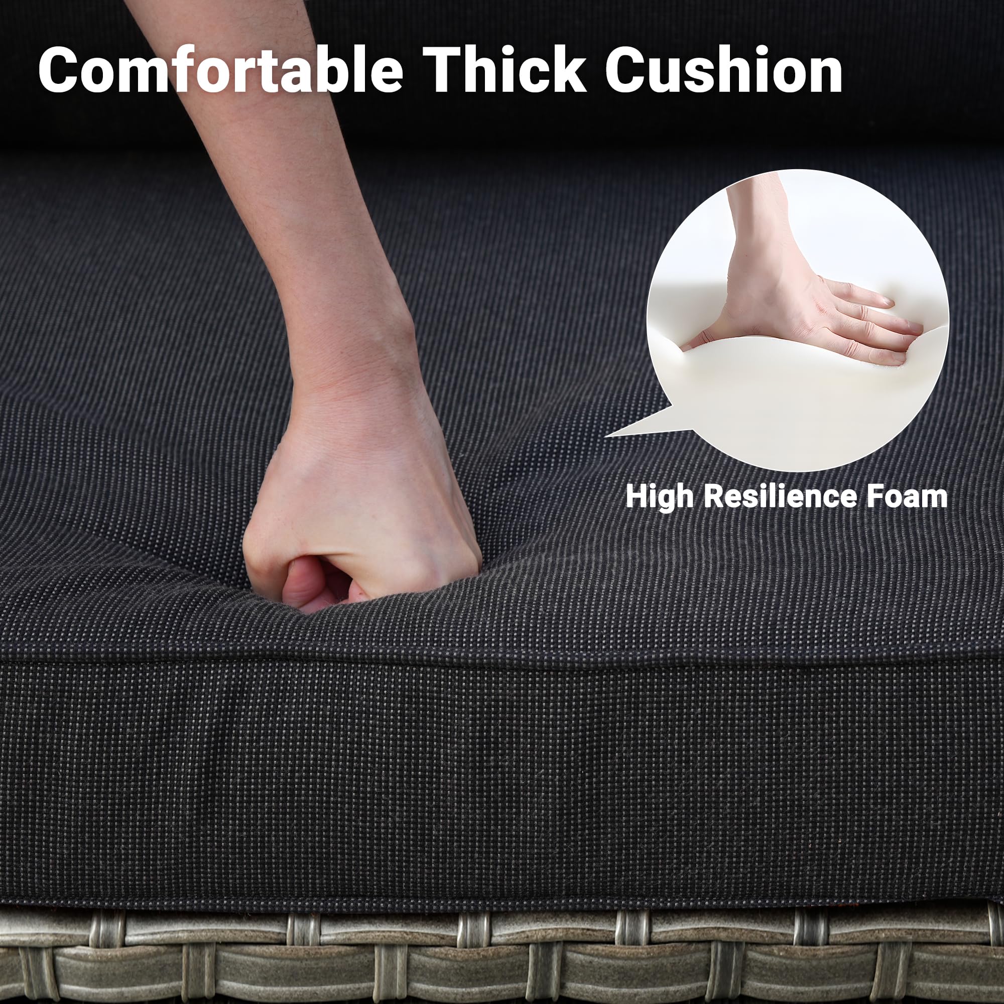 Ovios Patio Conversation Set 8-Piece with Swivel Rocking Chairs and Table