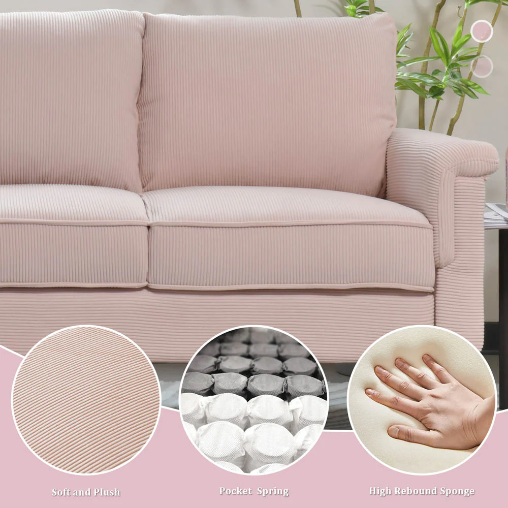 Ovios Living Room 71.65'' Wide 3-Seats Sofa Multiple Colour