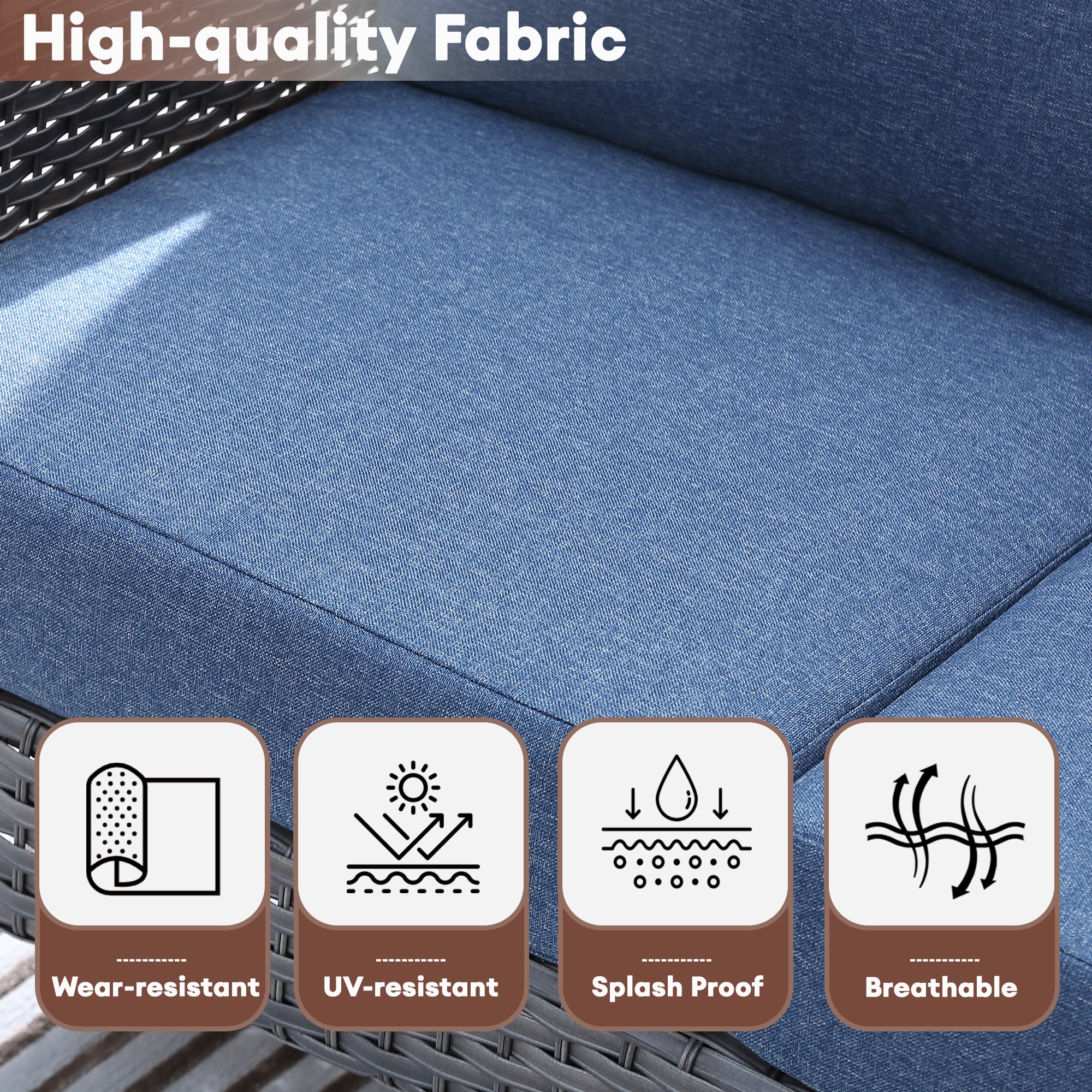 Ovios Patio Furniture Set New August 4 Piece High Back All Weather PE Wicker