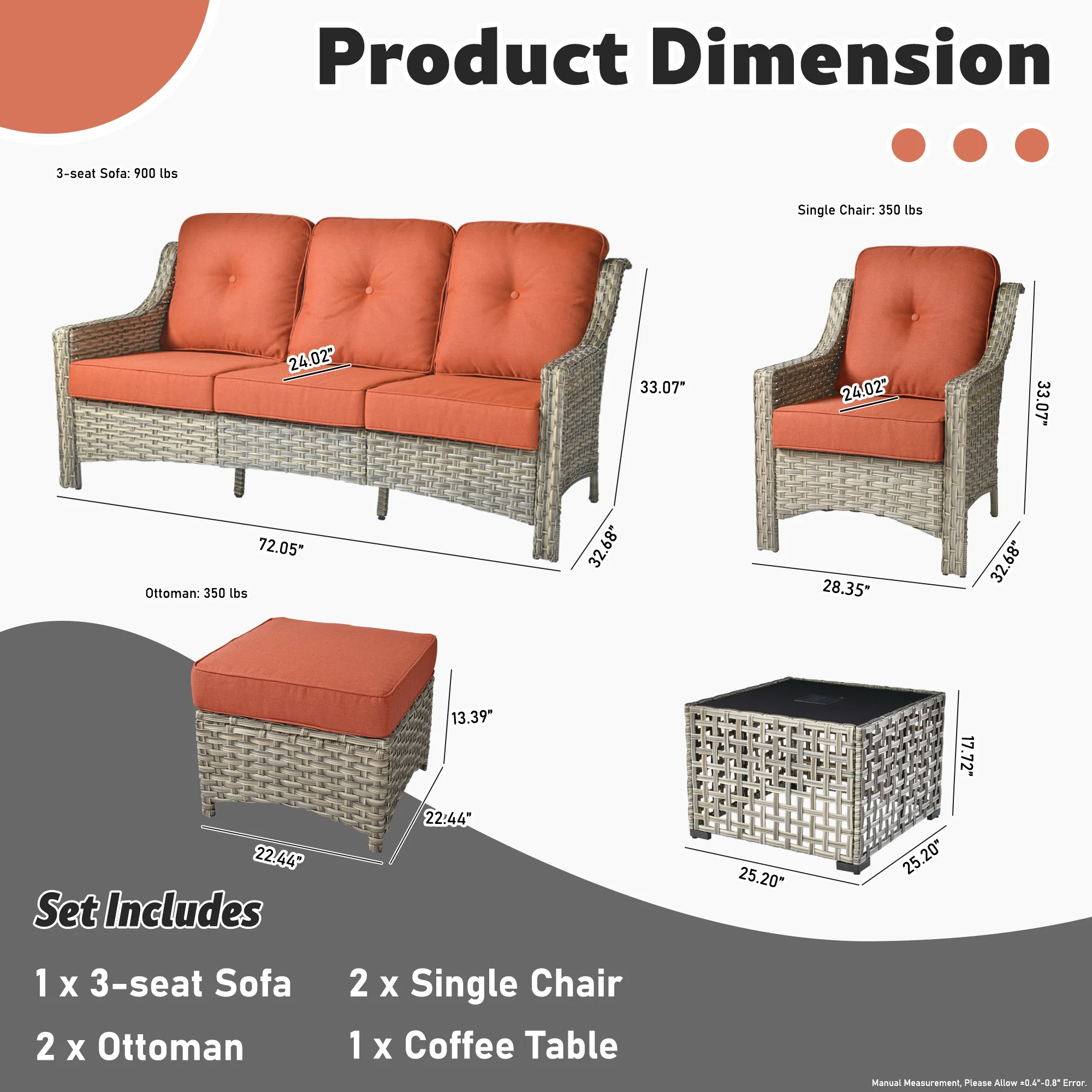 Ovios Conversation Set 6-Piece PAD Series