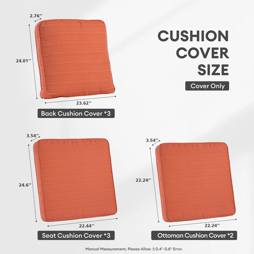 Ovios Kenard Series Replacement Seat, Back Cushion Cover(Refer to the Dimension in Description,Only cover)