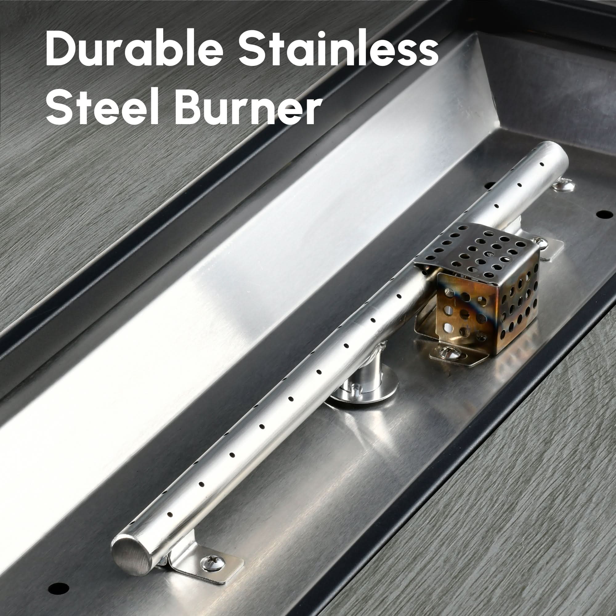 Ovios 42'' Rectangle Propane Fire Pit Table Brown