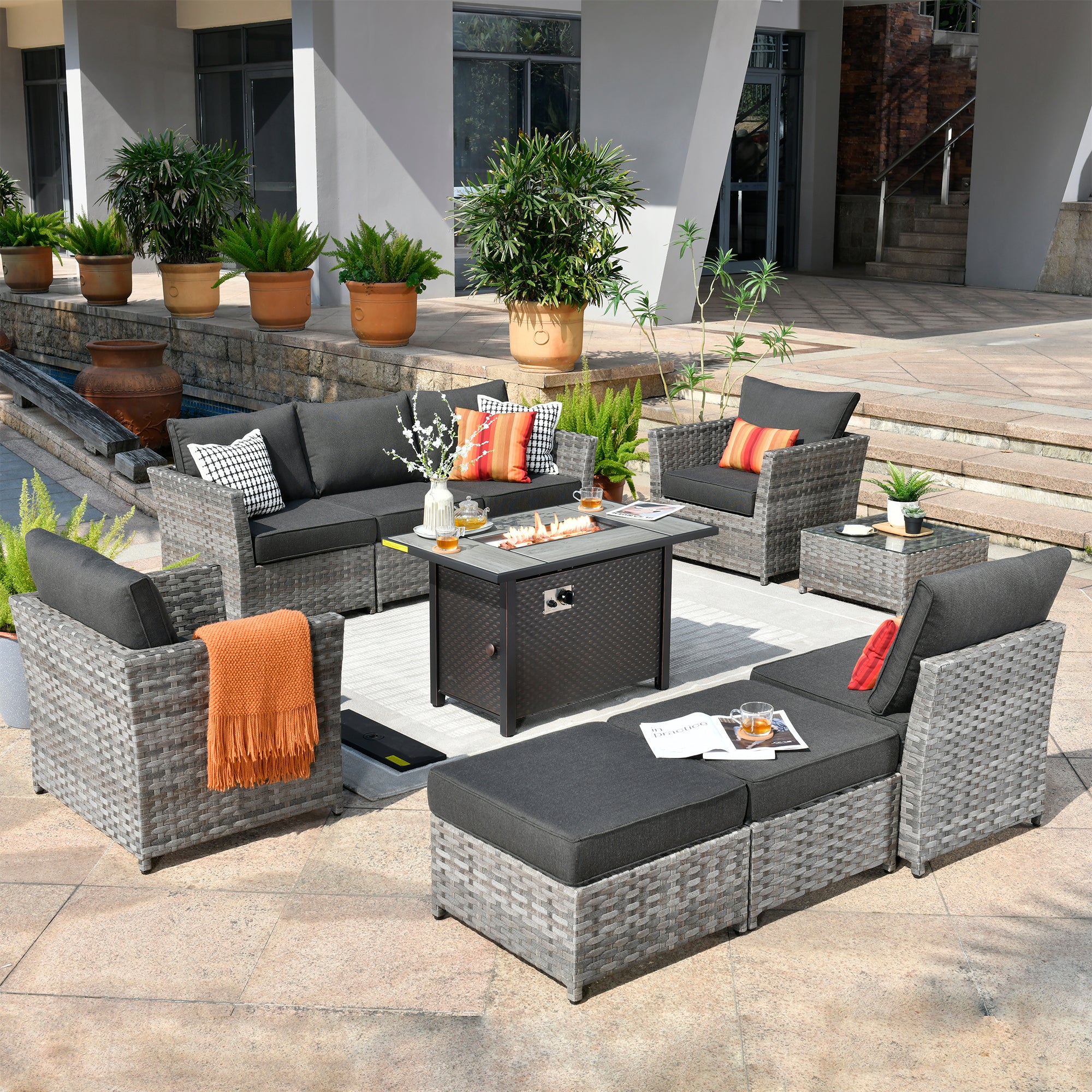 Ovios Patio Furniture Set 10-Piece include 42