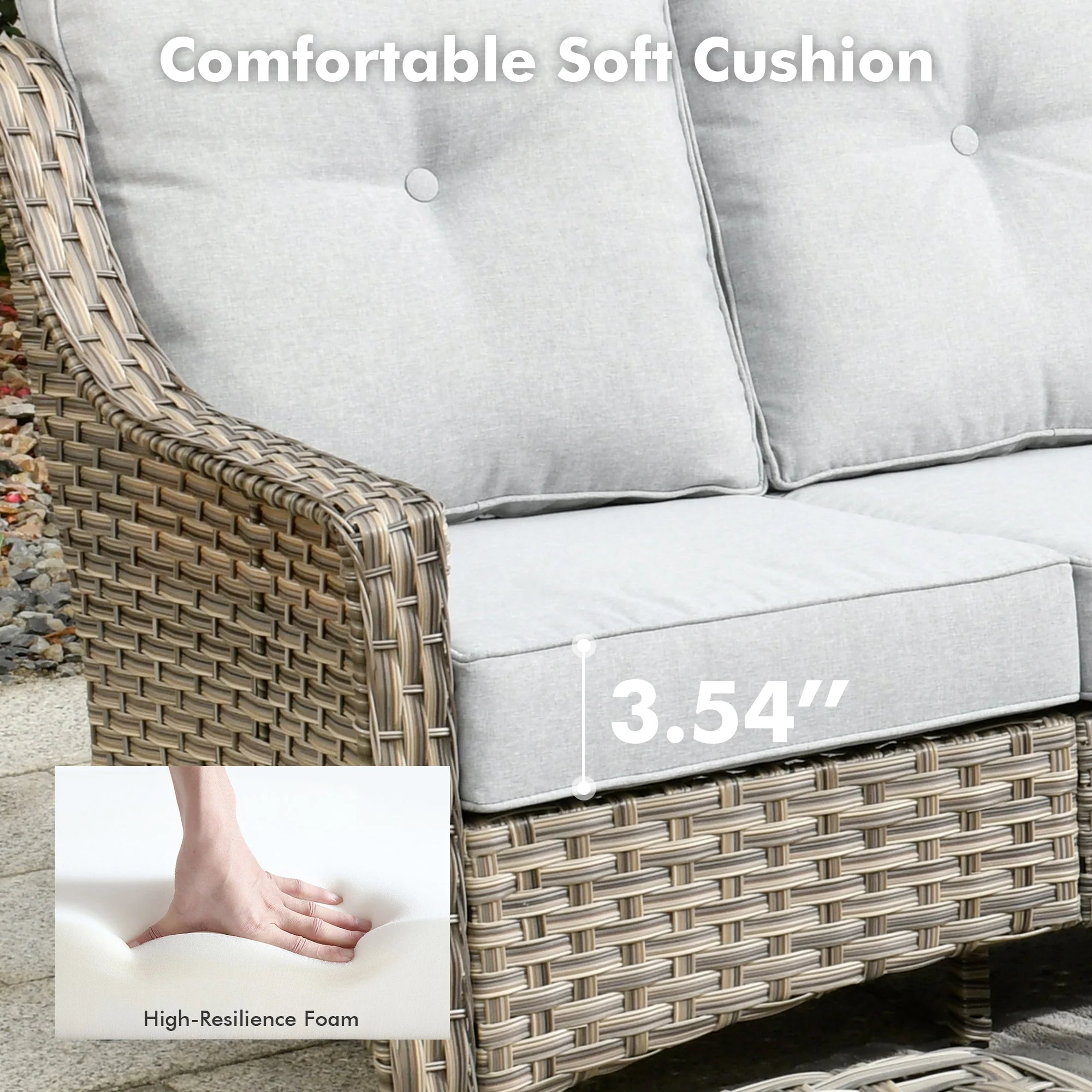 Ovios Conversation Set 5-Piece PAD Series include Rocking Chair & 47