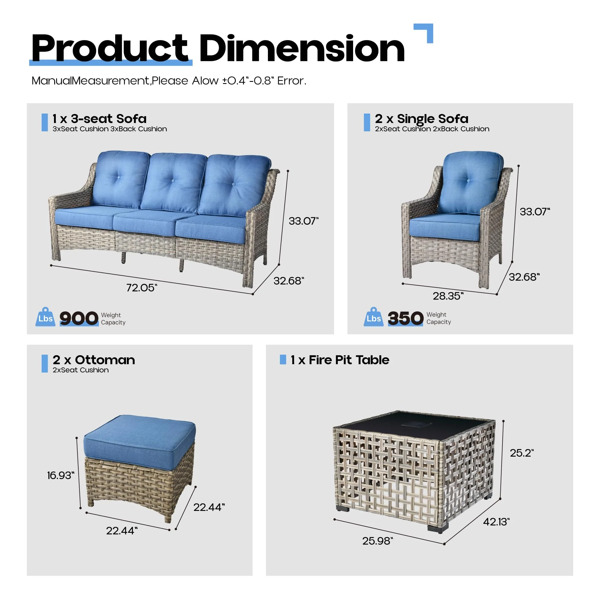 Ovios Conversation Set 6-Piece PAD Series