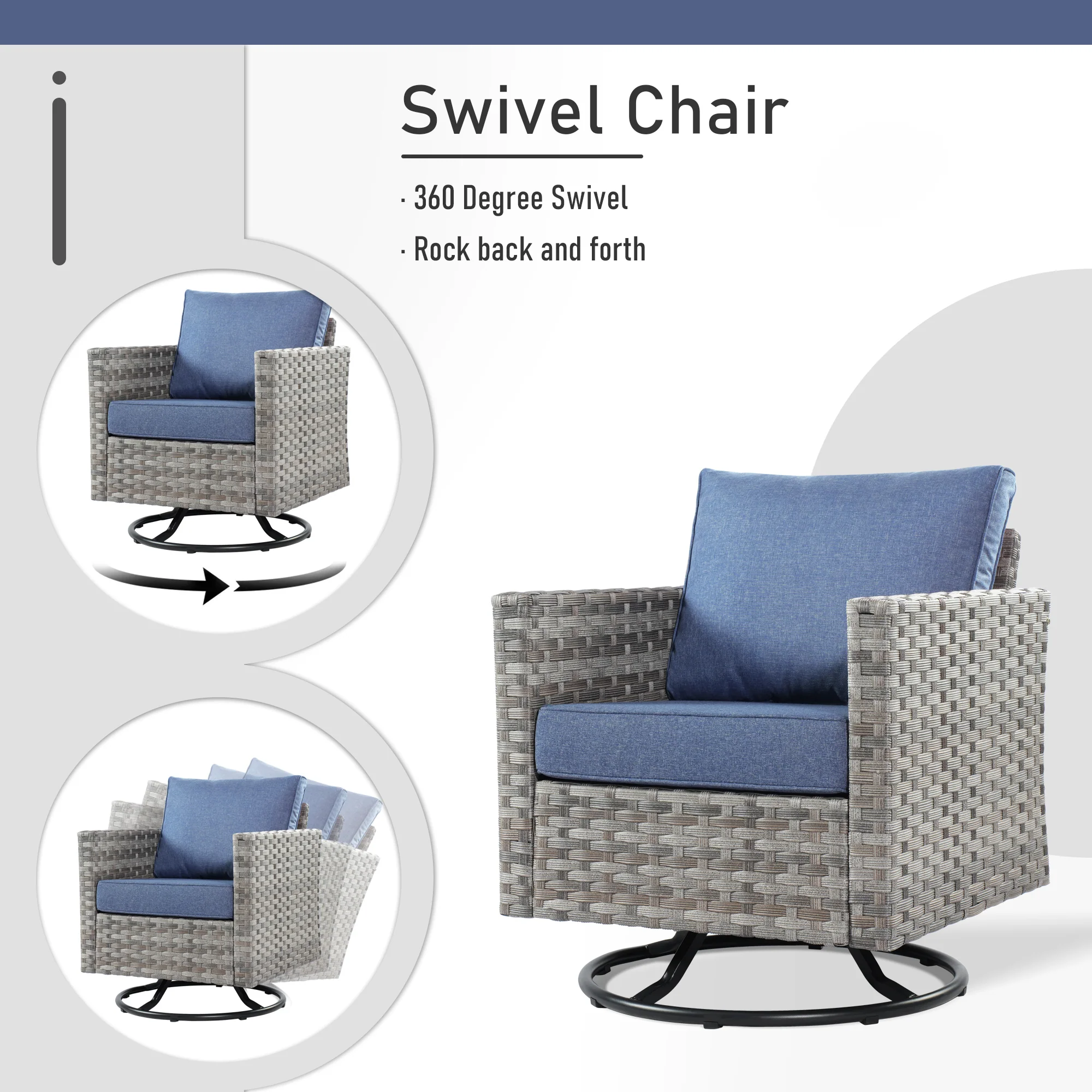 Ovios Patio Furniture Set 10-Piece include 42