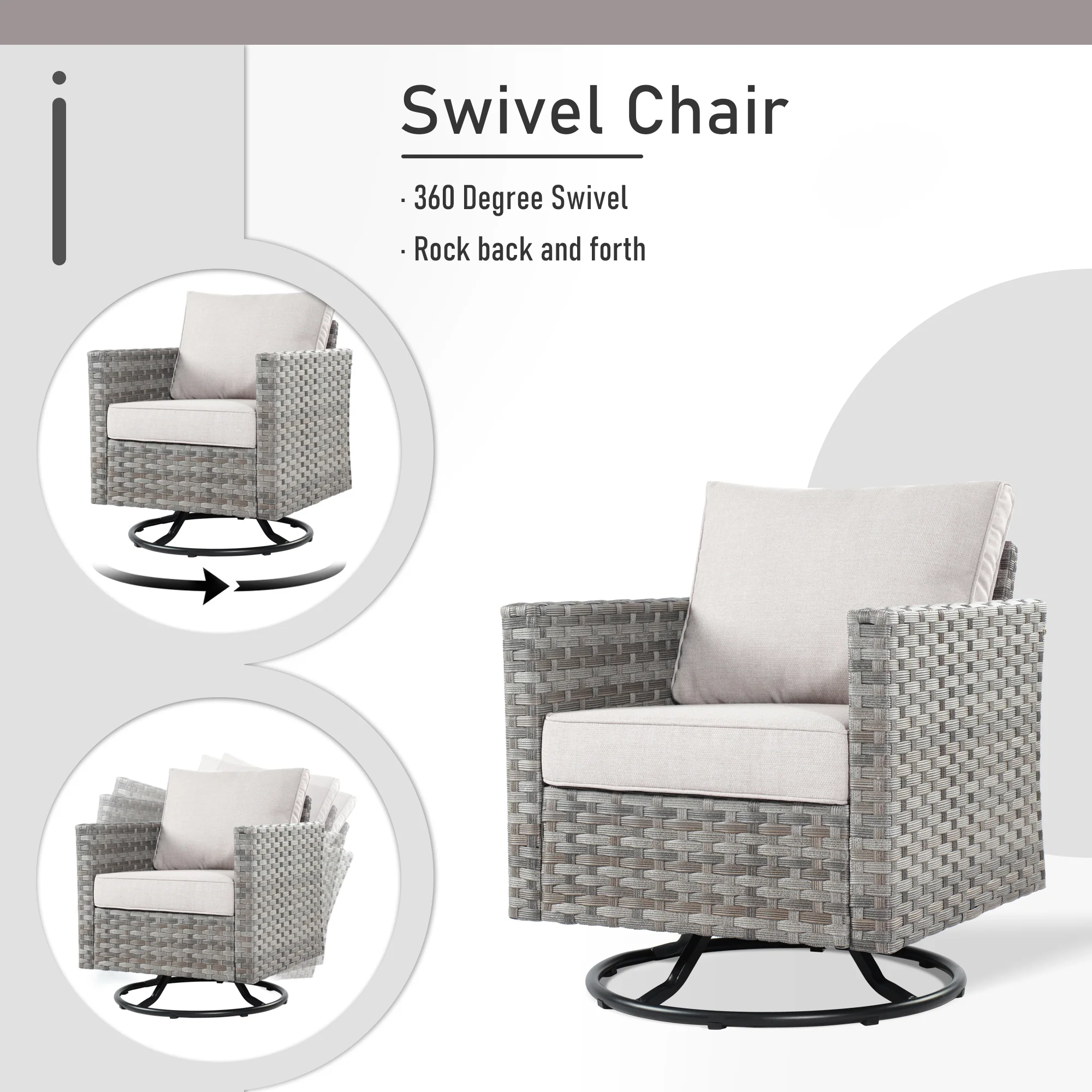 Ovios Patio Furniture Set 10-Piece include 42