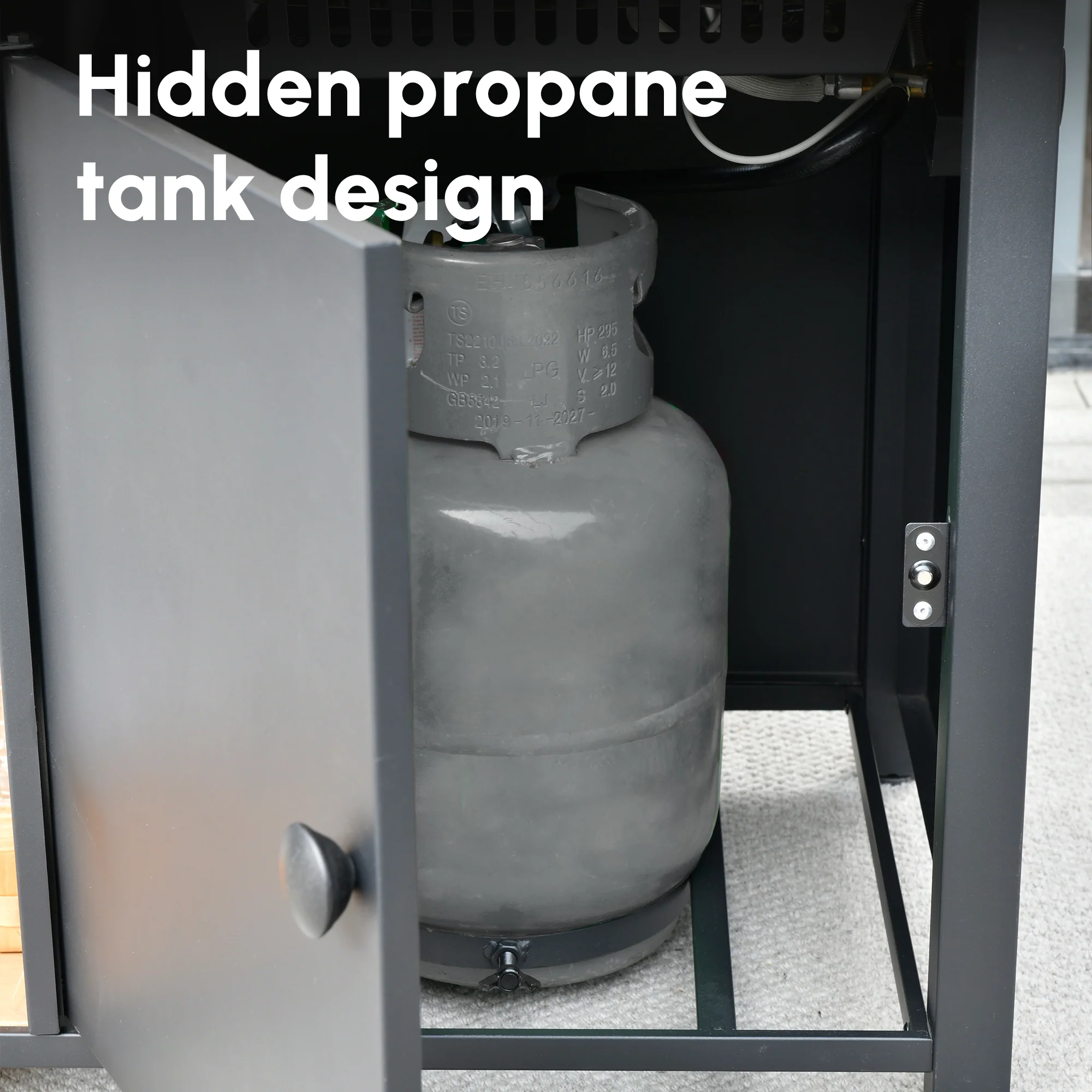 Ovios 46'' Rectangle Propane Fire Pit Double Layer Table