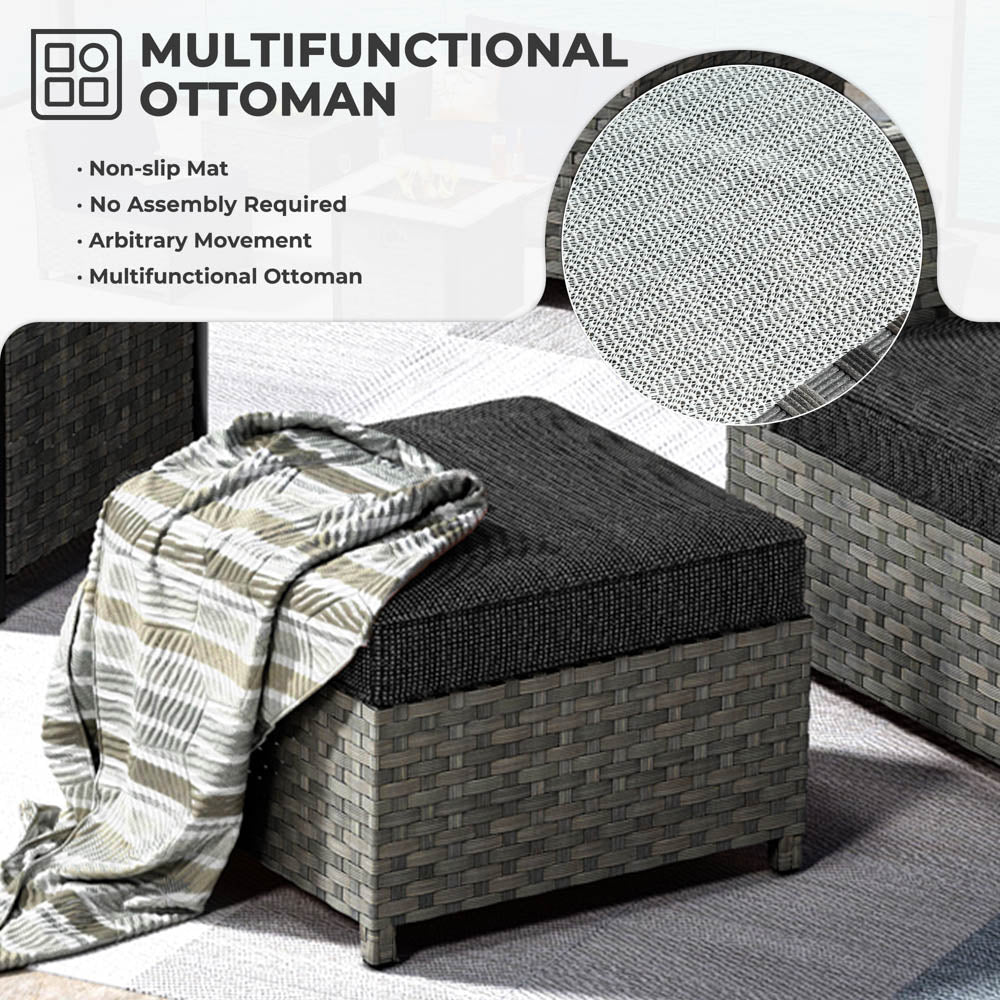 Ovios New Rimaru Series Patio Furniture Set  13-Piece include Swivel Chairs Set Partially Assembled