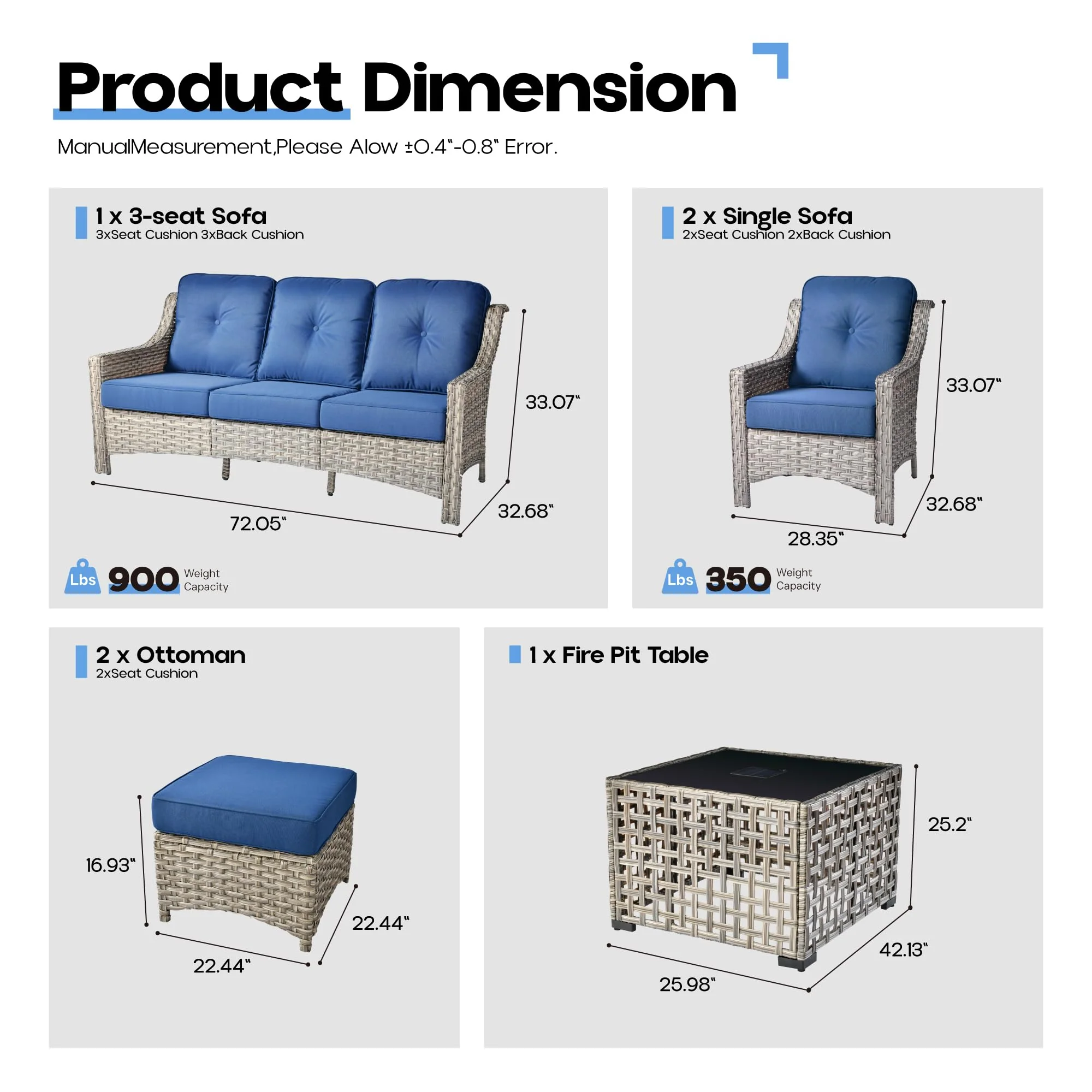 Ovios Conversation Set 6-Piece PAD Series