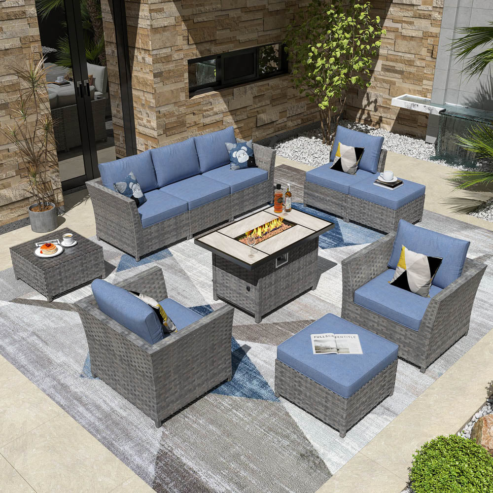 Ovios New Rimaru Series Patio Furniture Set 10-Piece include 42