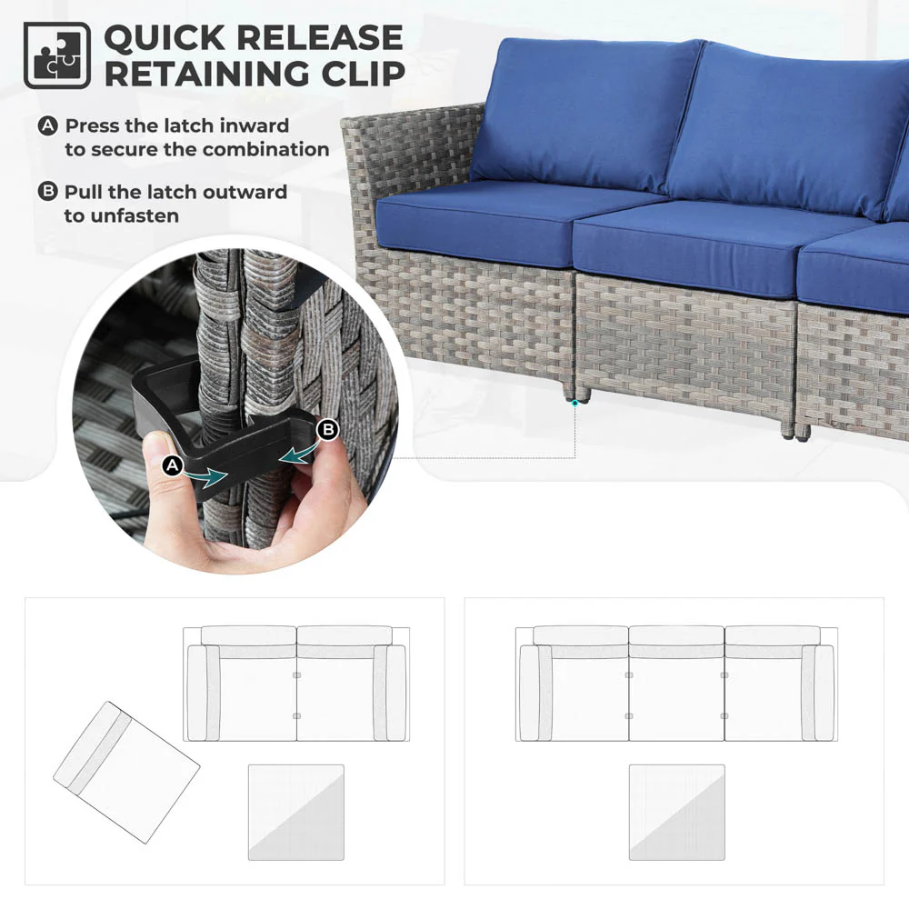 Ovios New Rimaru Series Patio Furniture Set 13-Piece include 42