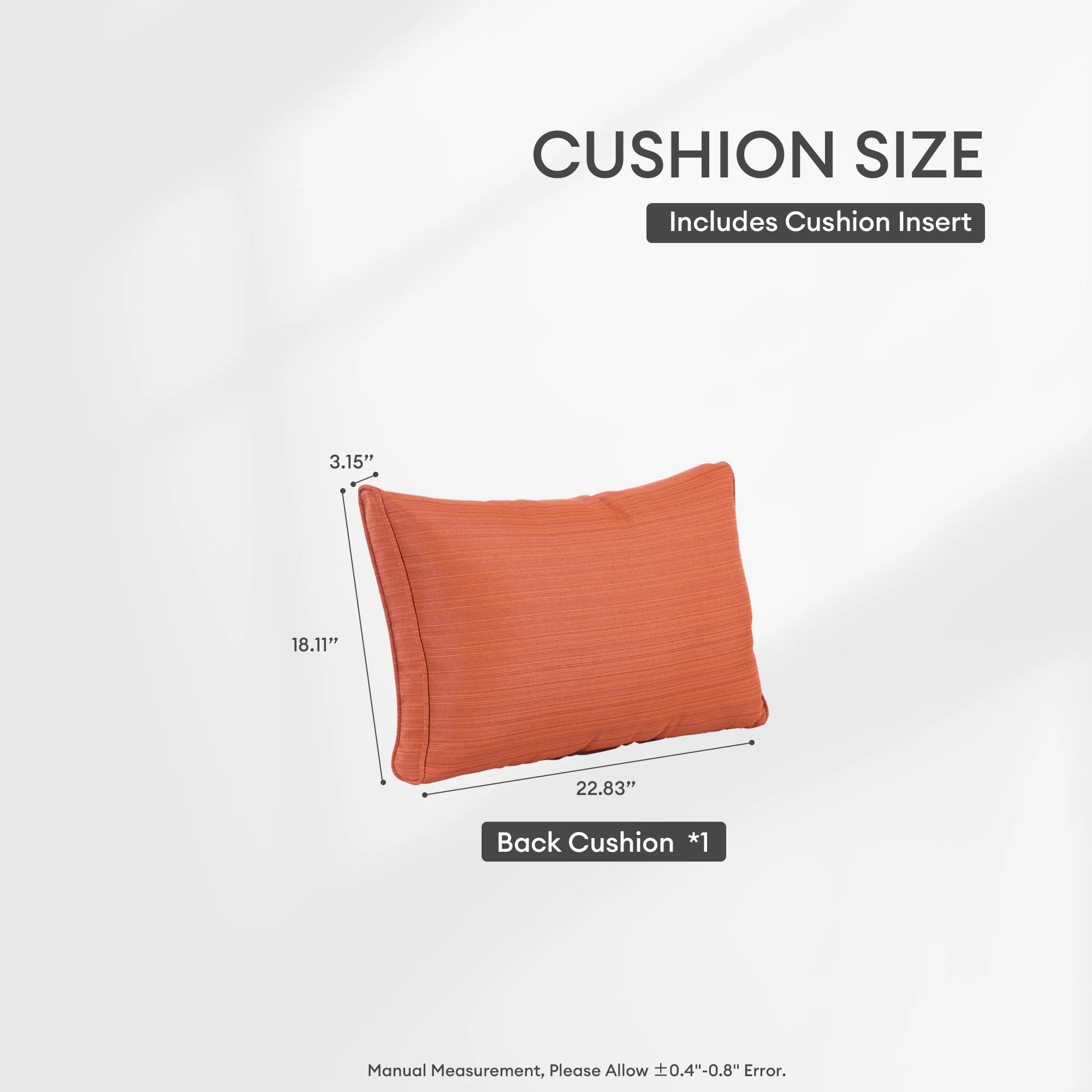 Ovios Vultros Series Replacement Seat, Back, Ottoman Cushion (Refer to the Dimension in Description)