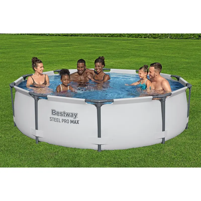 Bestway Steel Pro MAX Round Above Ground Outdoor Swimming Pool with Pump