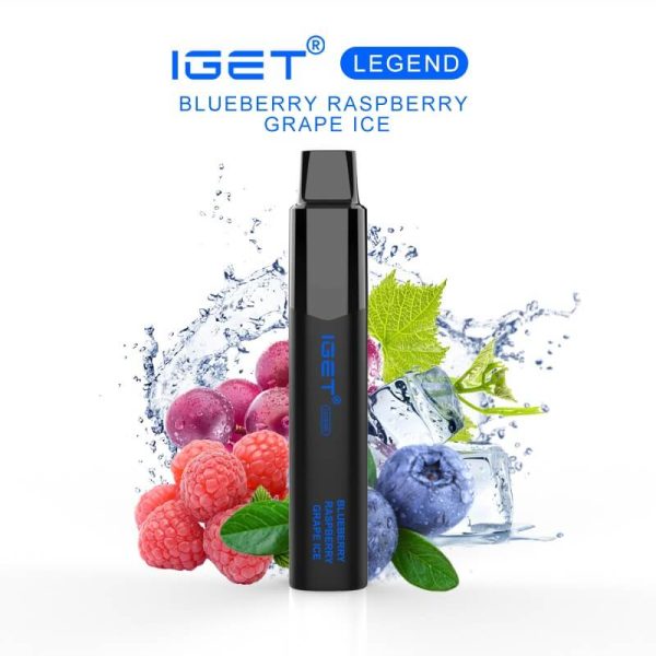 IGET LEGEND BLUEBERRY RASPBERRY GRAPE ICE – 4000 PUFFS