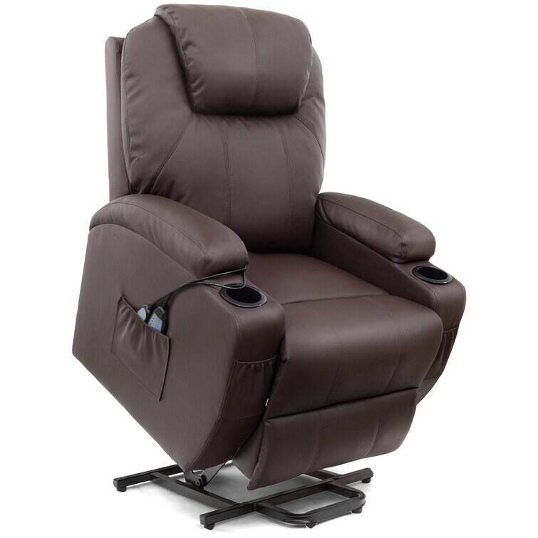 Faux Leather Power Lift Recliner Chair with Massage and Heating Function