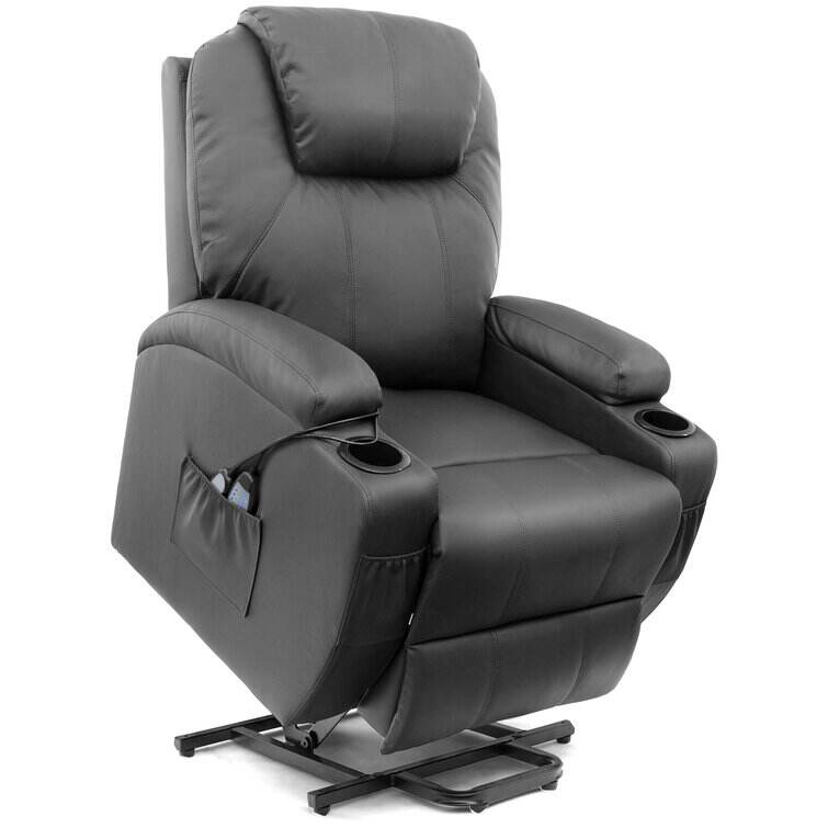 Faux Leather Power Lift Recliner Chair with Massage and Heating Function