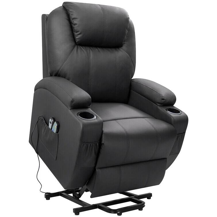 Faux Leather Power Lift Recliner Chair with Massage and Heating Function