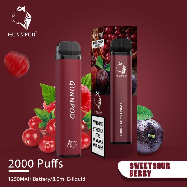 GUNNPOD SWEETSOUR BERRY – 2000 PUFFS