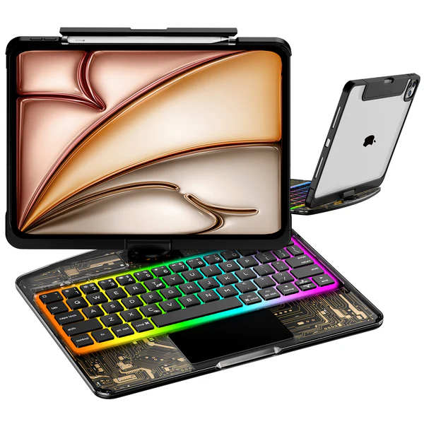 NAIDUN Transparent iPad keyboard case 360° transparent iPad keyboard