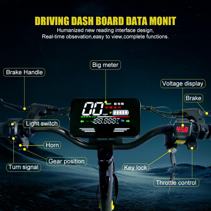 25/40 miles long distance, maximum speed of 28 MPH, 1200W electric scooter foldable, 11-inch off-road tires, turn signal lights, double suspension and double brakes