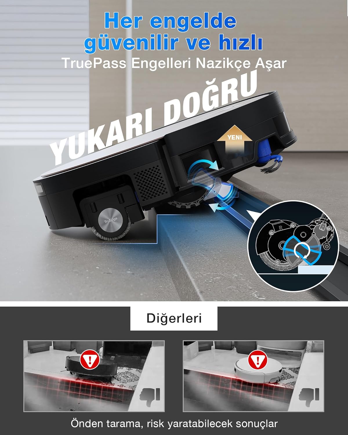 ECOVACS DEEBOT X11 PRO Omni Robot Vacuum Cleaner with Mop Function, 19500 Pa, OZMO Roller 2.0, ZeroTangle 3.0, TruEdge 3.0, Climbing Max 4 cm Height, Extending Mop, All-in-One Omni Station