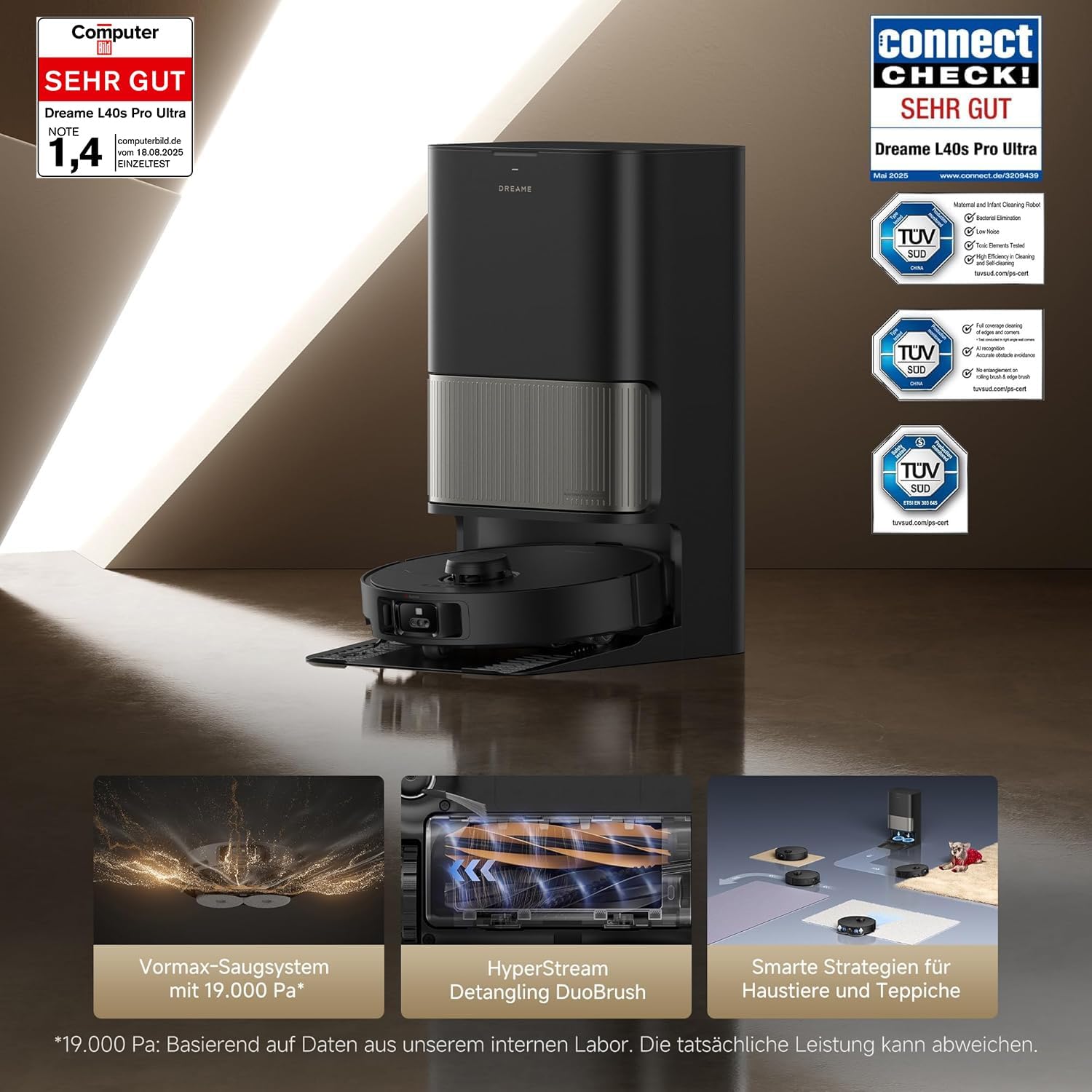 Dreame L10s Ultra Gen 2 Robot Vacuum and Mop with MopExtend RoboSwing Technology, 10,000Pa Vormax Suction, Pet Friendly Mode