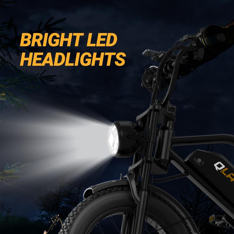 【🎉New Year discount offer】Electric ebike | Peak Power 1500W | Full Suspension | Top Speed 31 MPH | Range 40-70 Miles | 48V 20Ah Removable Battery | 2-Seater Design | LED Headlights | 20-Inch All-Terrain Fat Tires | UL 2849 Certified ebike