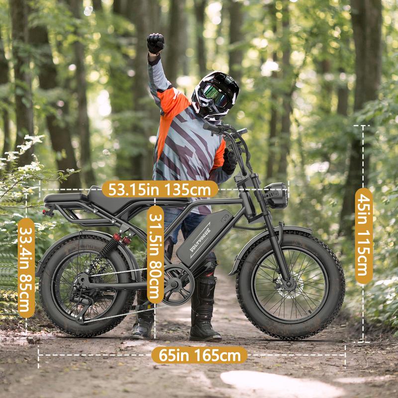 【🎉New Year discount offer】Electric ebike | Peak Power 1500W | Full Suspension | Top Speed 31 MPH | Range 40-70 Miles | 48V 20Ah Removable Battery | 2-Seater Design | LED Headlights | 20-Inch All-Terrain Fat Tires | UL 2849 Certified ebike